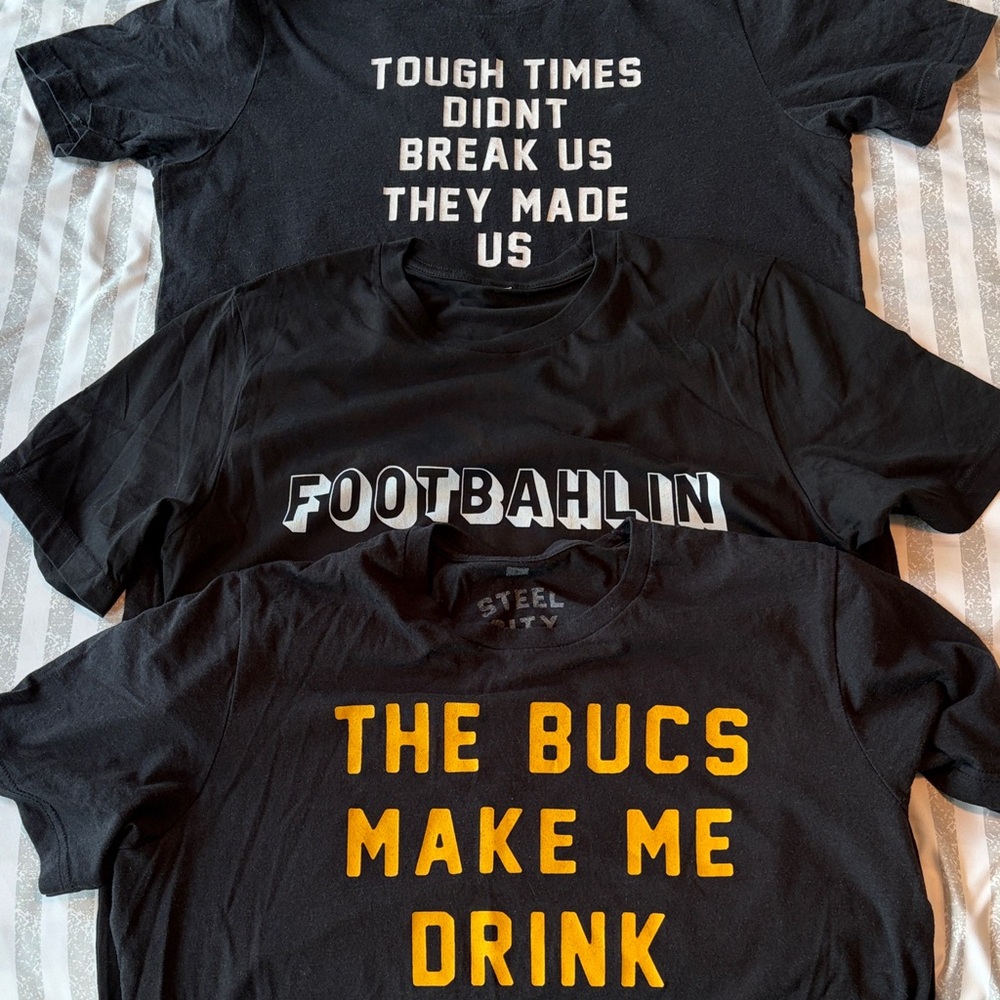 Steel City Lot / Set of 3 Large Black Graphic Tees - Short Sleeve